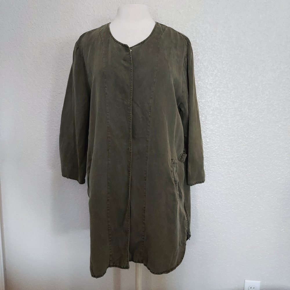 Dear John Olive Green Long Sleeve Shift Dress